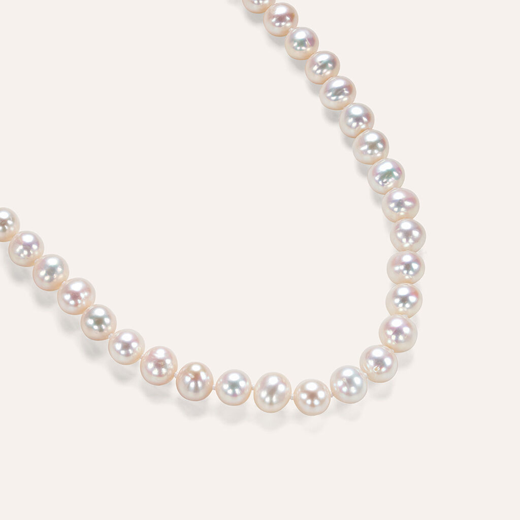 Collana Gabrielle Oro Bianco Perla D'Acqua Dolce - Collane Donna | Stroili