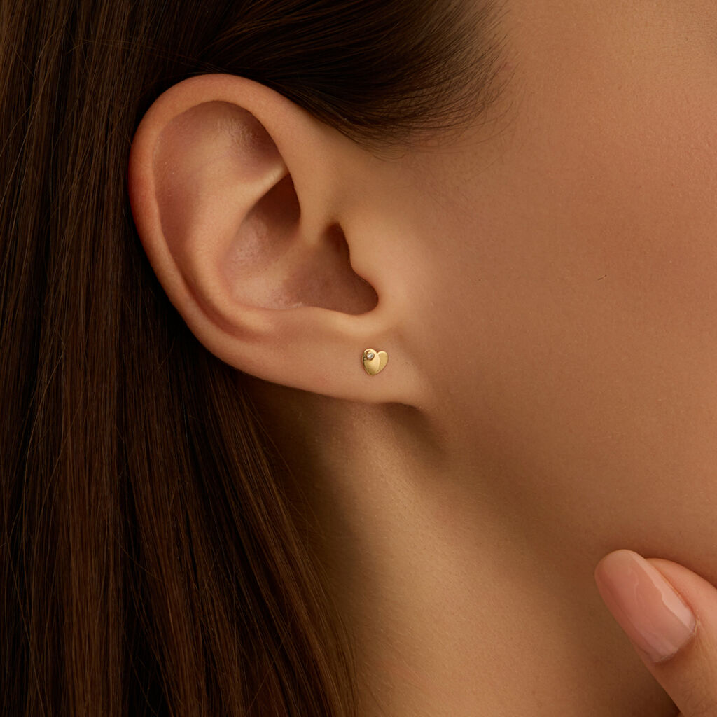 Orecchini Lobo Bon Ton Oro Giallo Cubic Zirconia