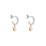 Orecchini A Cerchio Sunrise Acciaio Bicolore Bianco / Rosa Cristallo