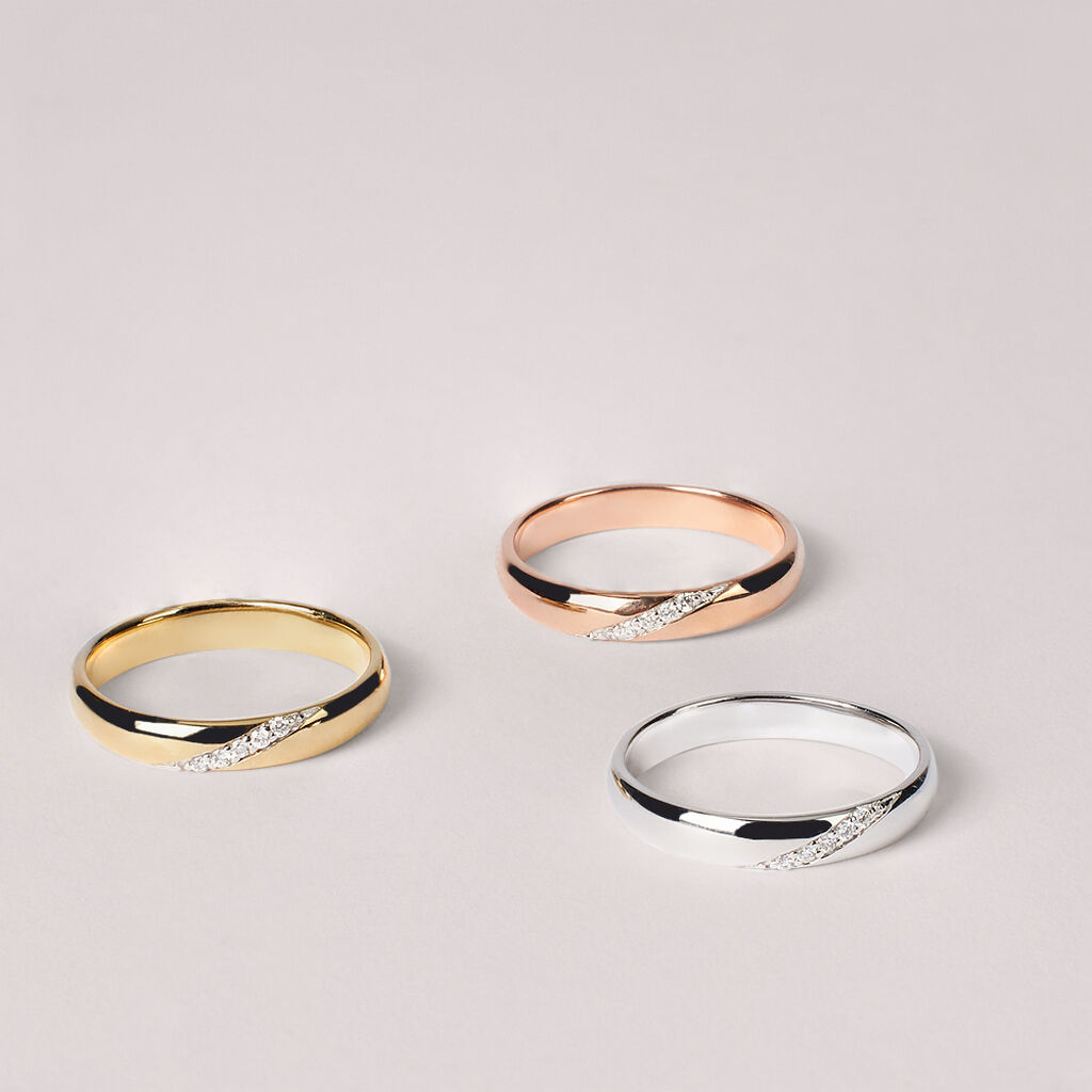 Fede Comoda 3 mm Oro Giallo Diamante - Anelli con Incisione Donna | Stroili