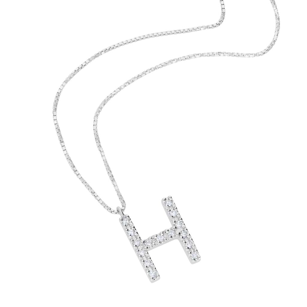 Collana Diamond Letters Oro Bianco Diamante - Collane Donna | Stroili