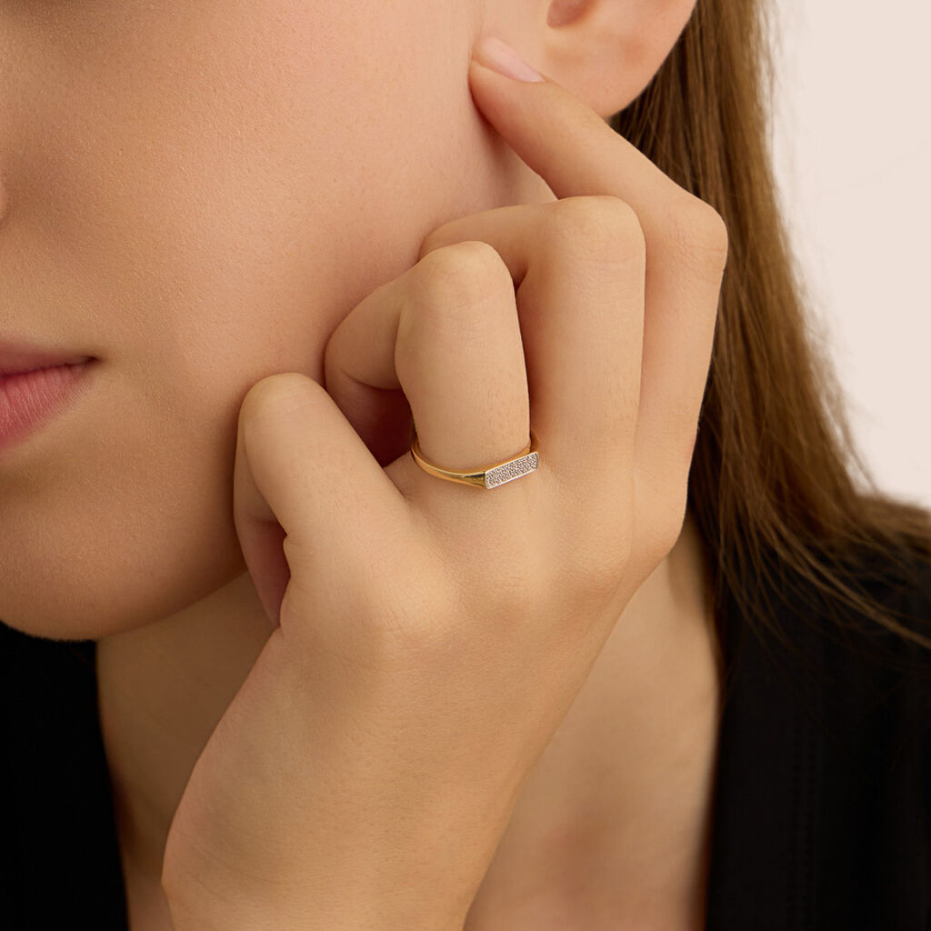 Anello Chevalier Claire Oro Giallo Cubic Zirconia