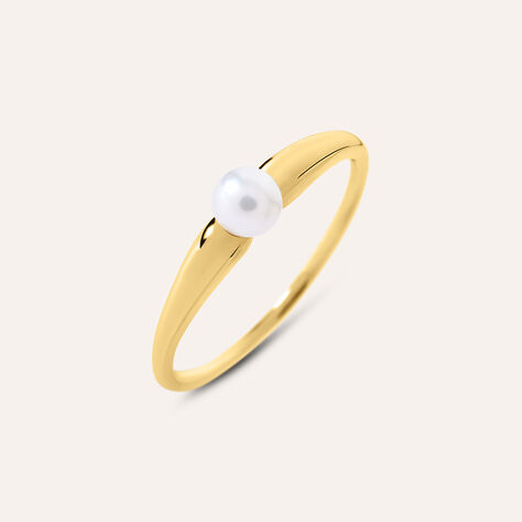 Anello Solitario Gabrielle Oro Giallo Perla D'Acqua Dolce - Anelli con Pietre Donna | Stroili