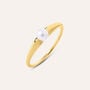 Anello Solitario Gabrielle Oro Giallo Perla D'Acqua Dolce