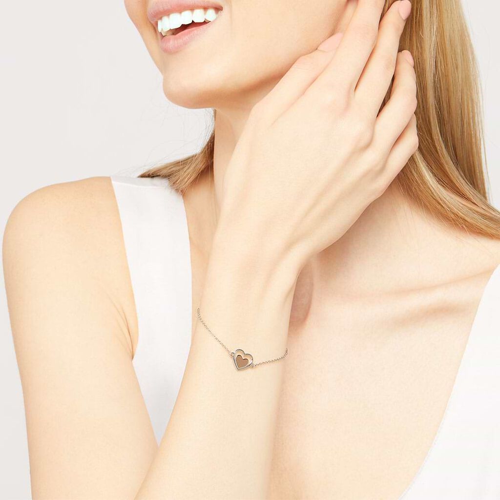 Bracciale Silver Collection Argento Bicolore Bianco / Rosa - Bracciali con Incisione Donna | Stroili