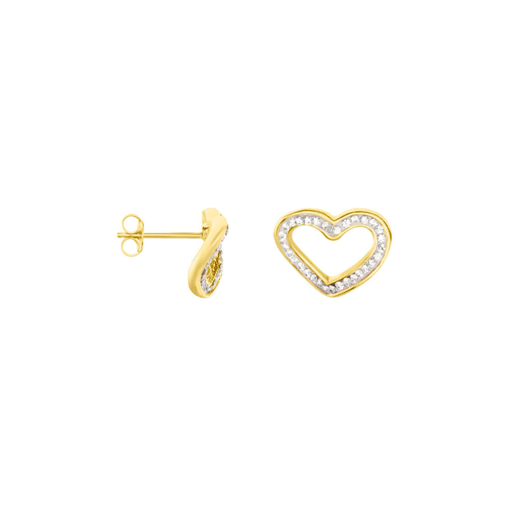 Orecchini Lobo Crystal Gold Oro Giallo Cristallo - Orecchini a Lobo Donna | Stroili
