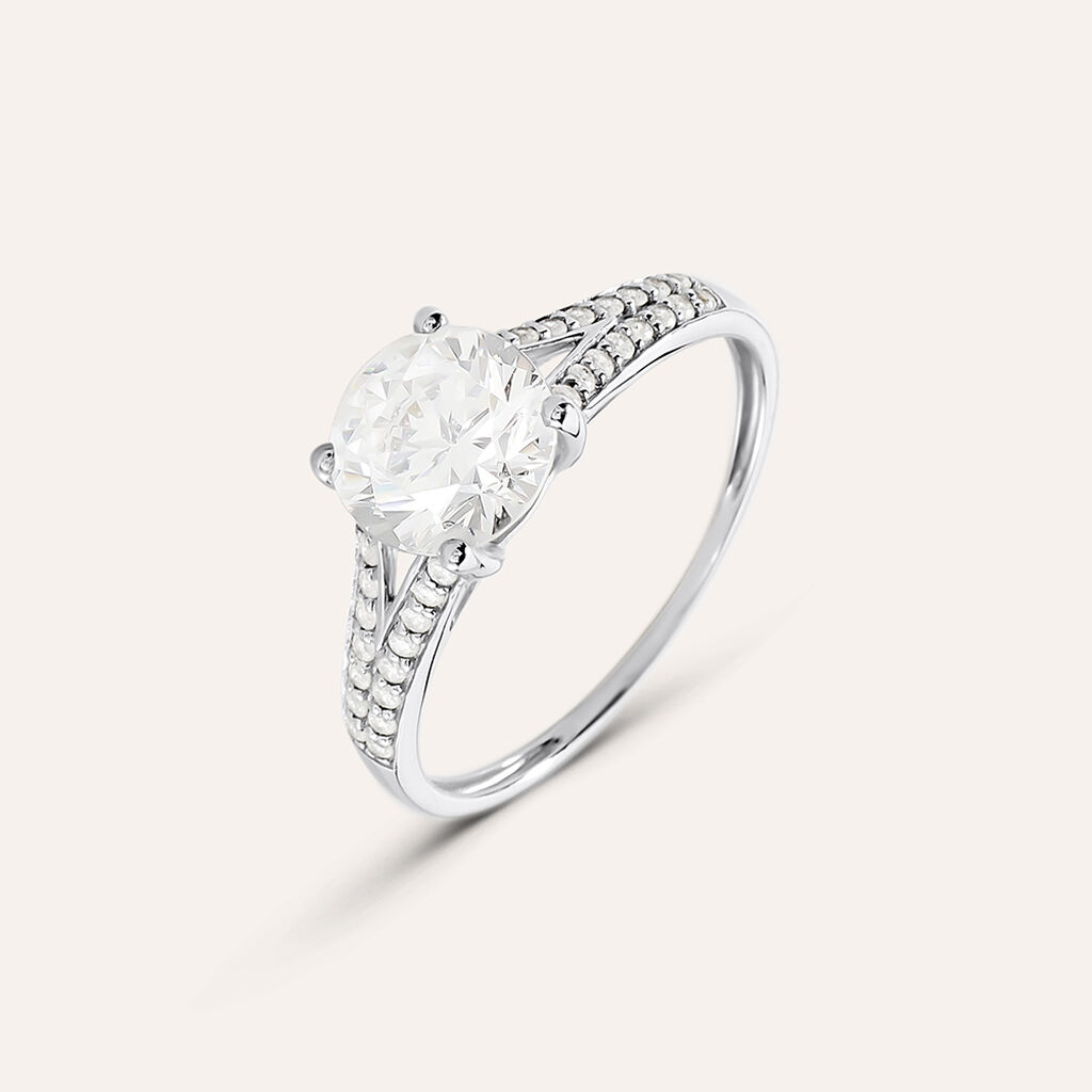 Anello Solitario Claire Oro Bianco Cubic Zirconia