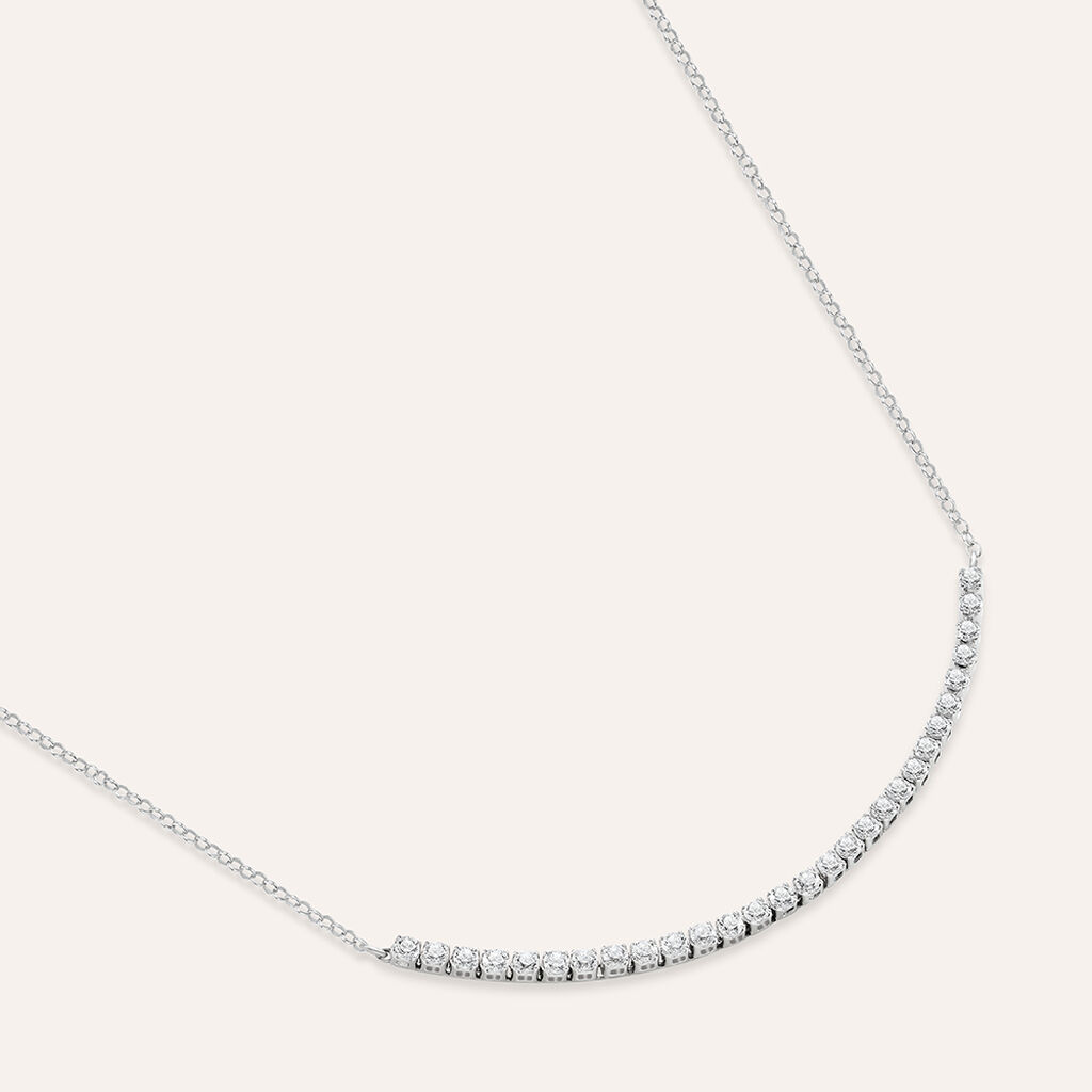 Collana Claire Oro Bianco Cubic Zirconia - Collane Donna | Stroili