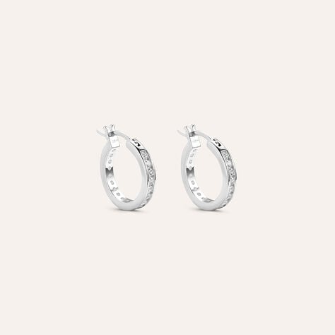 Orecchini A Cerchio Silver Elegance Argento Rodiato Cubic Zirconia - Orecchini a Cerchio Donna | Stroili