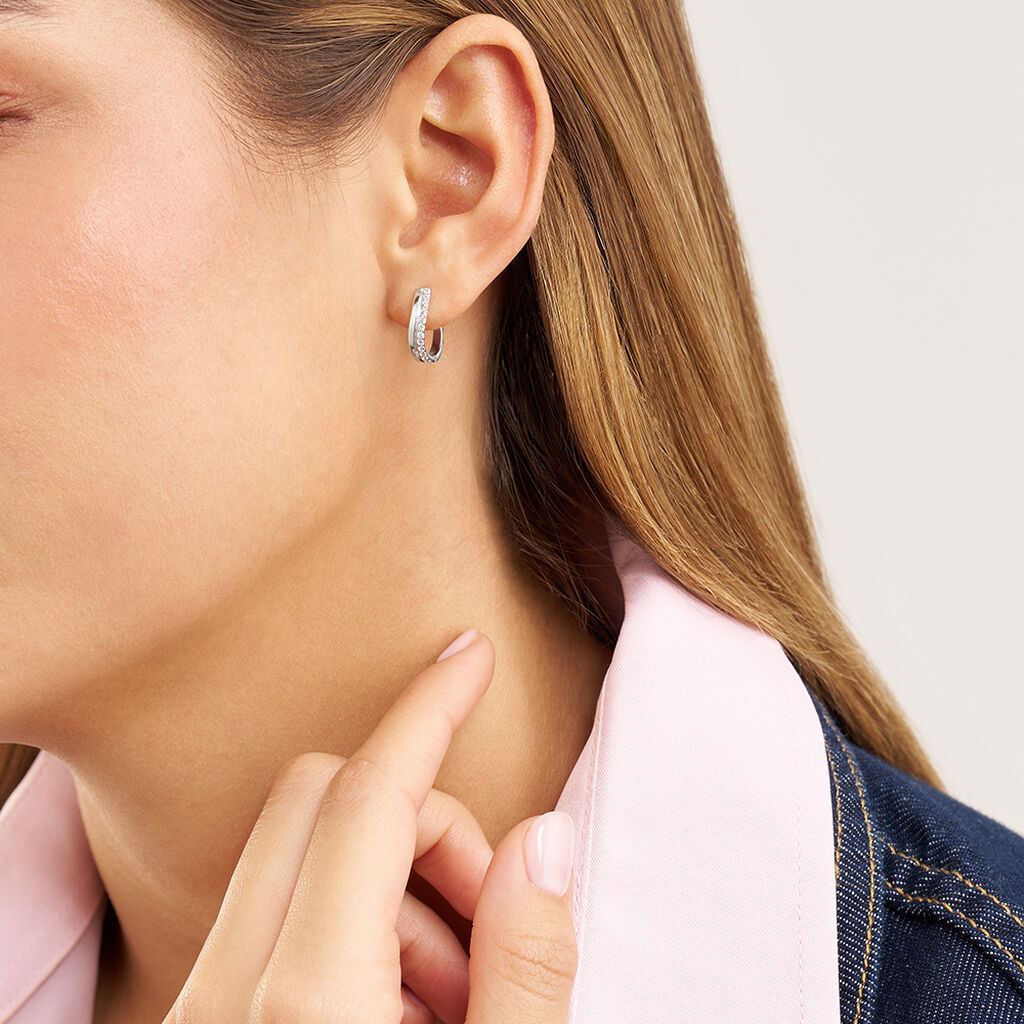 Orecchini A Cerchio Desideria Argento Nobile Rodiato Cubic Zirconia