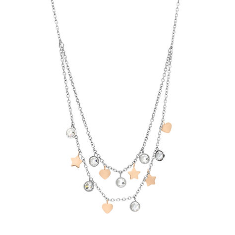 Collana Lady Chic Acciaio Bicolore Bianco / Rosa Cristallo - Collane Donna | Stroili