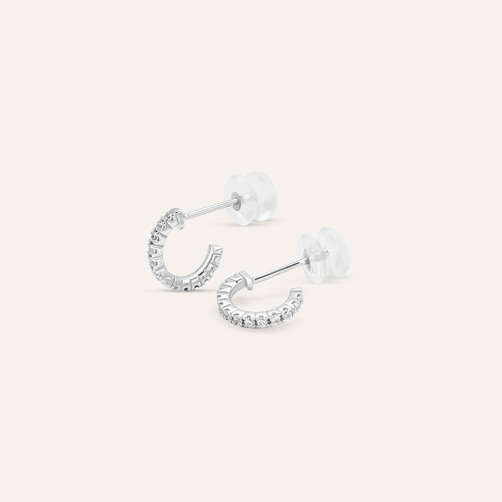 Orecchini A Cerchio Claire Oro Bianco Cubic Zirconia