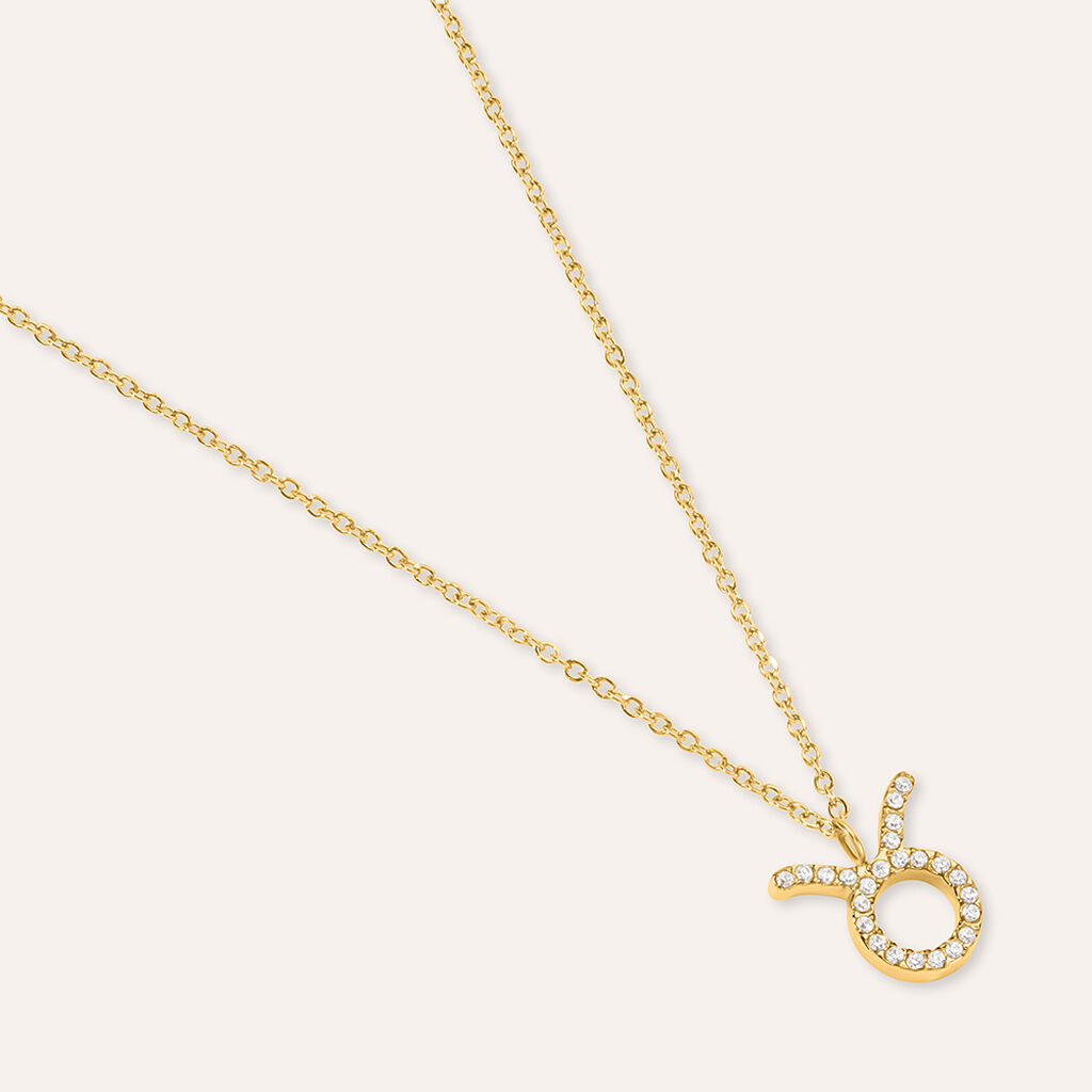 Collana Radiance Acciaio Dorato Cubic Zirconia