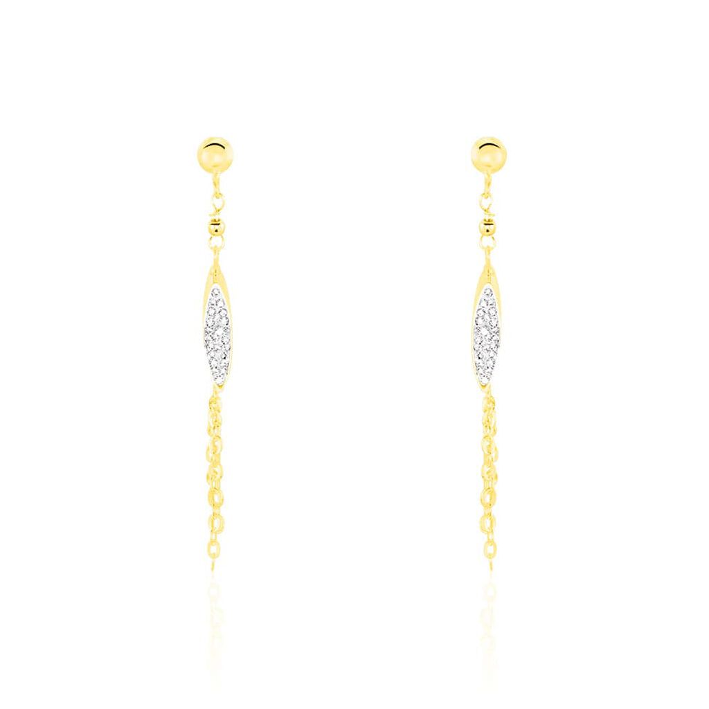 Orecchini Pendenti Crystal Gold Oro Giallo Cristallo - Orecchini Pendenti Donna | Stroili