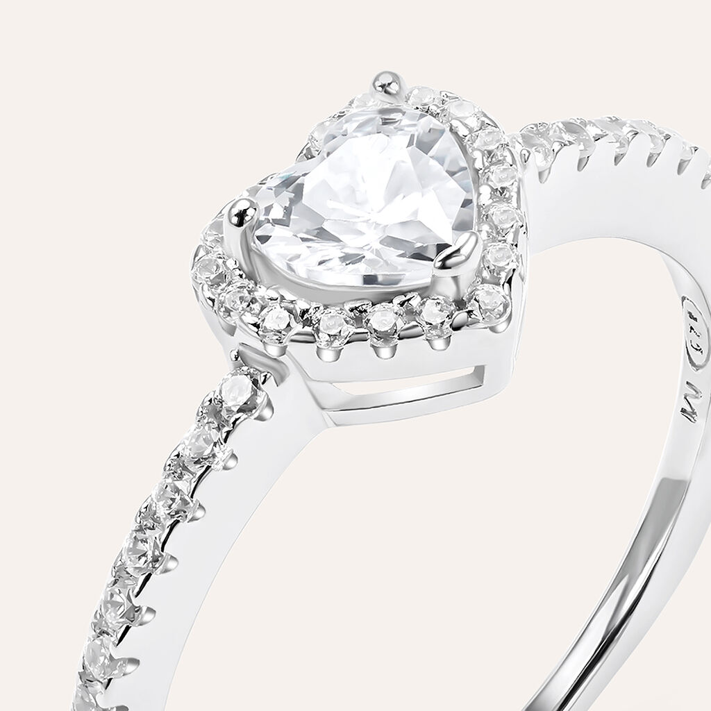 Anello Solitario Silver Elegance Argento Rodiato Cubic Zirconia - Anelli con Pietre Donna | Stroili