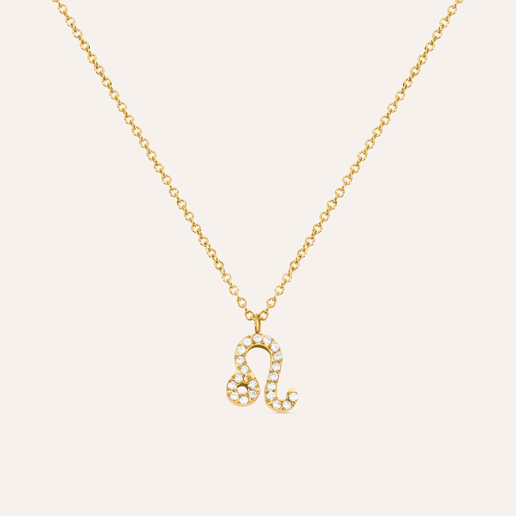 Collana Radiance Acciaio Dorato Cubic Zirconia