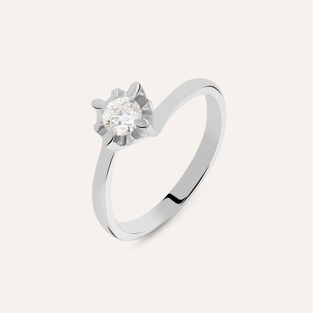 Anello Solitario Valentino Diamazing Oro Bianco Diamante