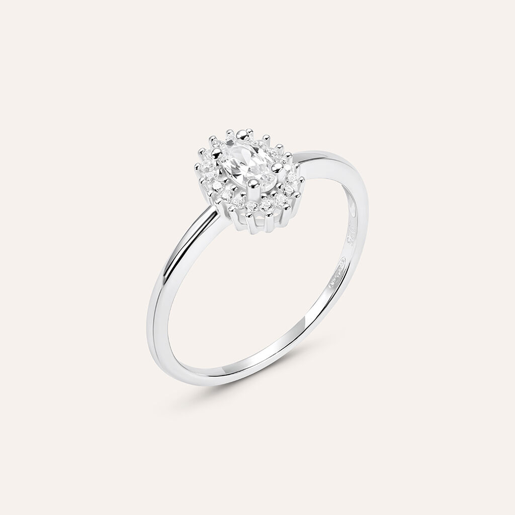 Anello Solitario Silver Elegance Argento Rodiato Cubic Zirconia - Anelli con Pietre Donna | Stroili