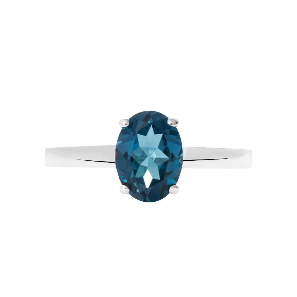 Anello Solitario Amélie Oro Bianco Topazio - Anelli con Pietre Donna | Stroili