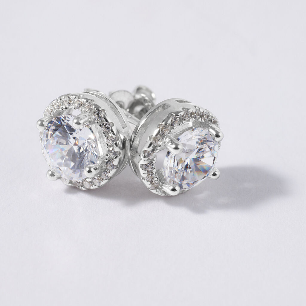 Orecchini Lobo Punto Luce Silver Elegance Argento Rodiato Cubic Zirconia - Orecchini a Lobo Donna | Stroili