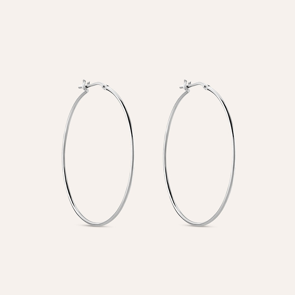 Orecchini A Cerchio Silver Collection Argento Rodiato