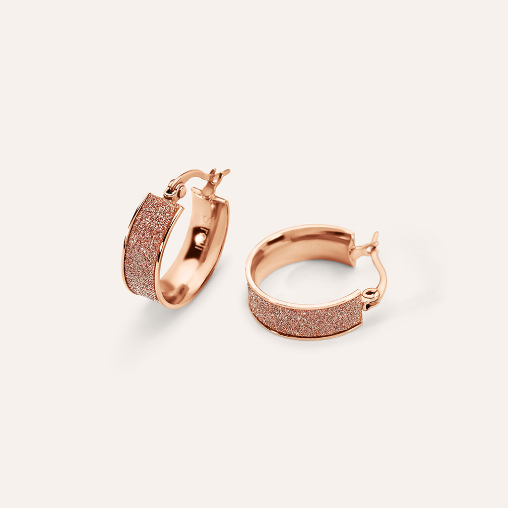 Orecchini A Cerchio Aura Acciaio Rosa