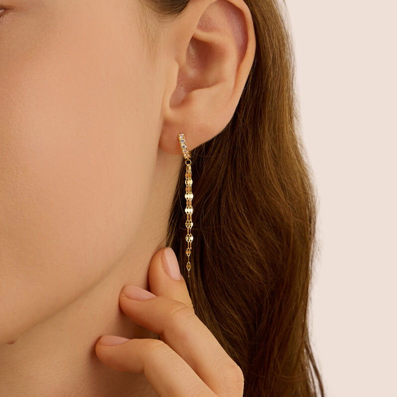 Orecchini Pendenti Claire Oro Giallo Cubic Zirconia - Orecchini Pendenti Donna | Stroili