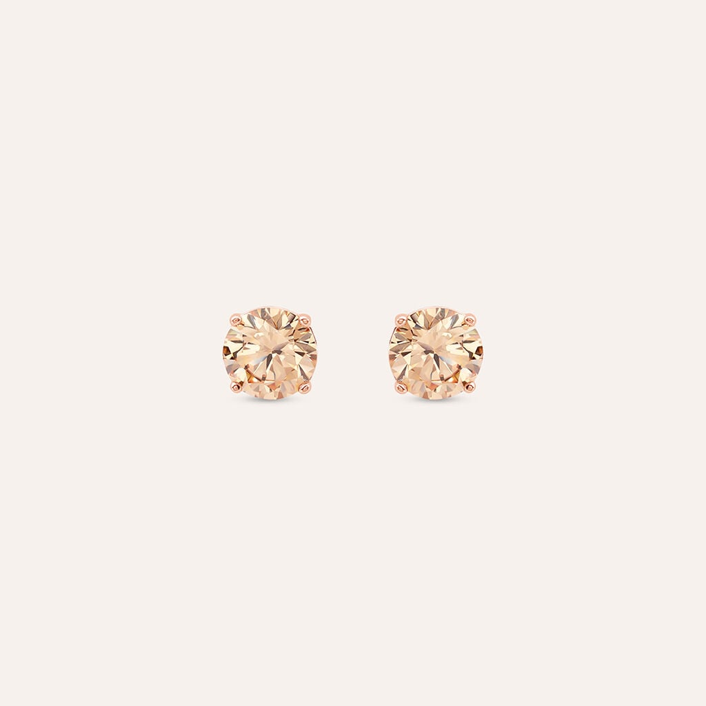 Orecchini Lobo Punto Luce Silver Rainbow Argento Rosa Cubic Zirconia