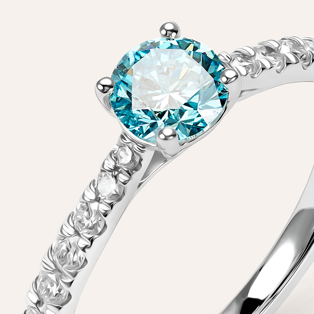 Anello Solitario Diamade Oro Bianco Diamante Lab-Grown