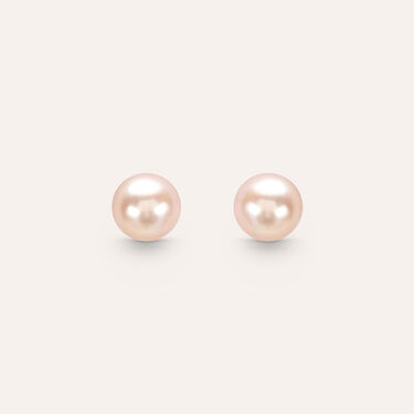 Orecchini Lobo Mon Petit Oro Bianco Perla D'Acqua Dolce