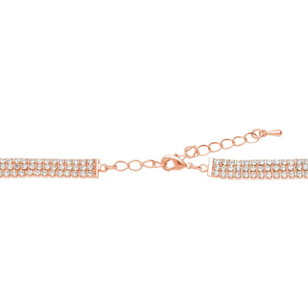 Collana multifilo in metallo rosato con strass - Collane Donna | Stroili