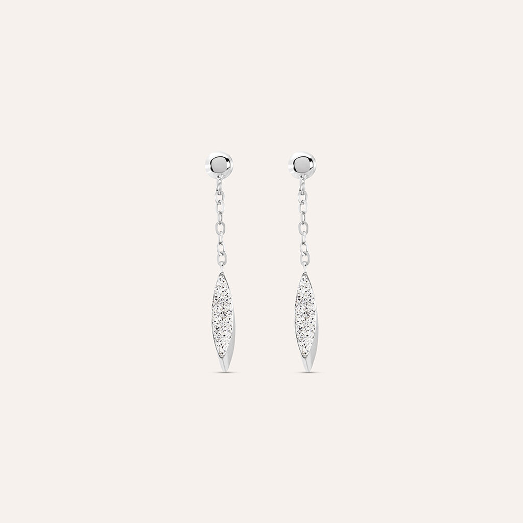 Orecchini Pendenti Crystal Gold Oro Bianco Cristallo - Orecchini Pendenti Donna | Stroili