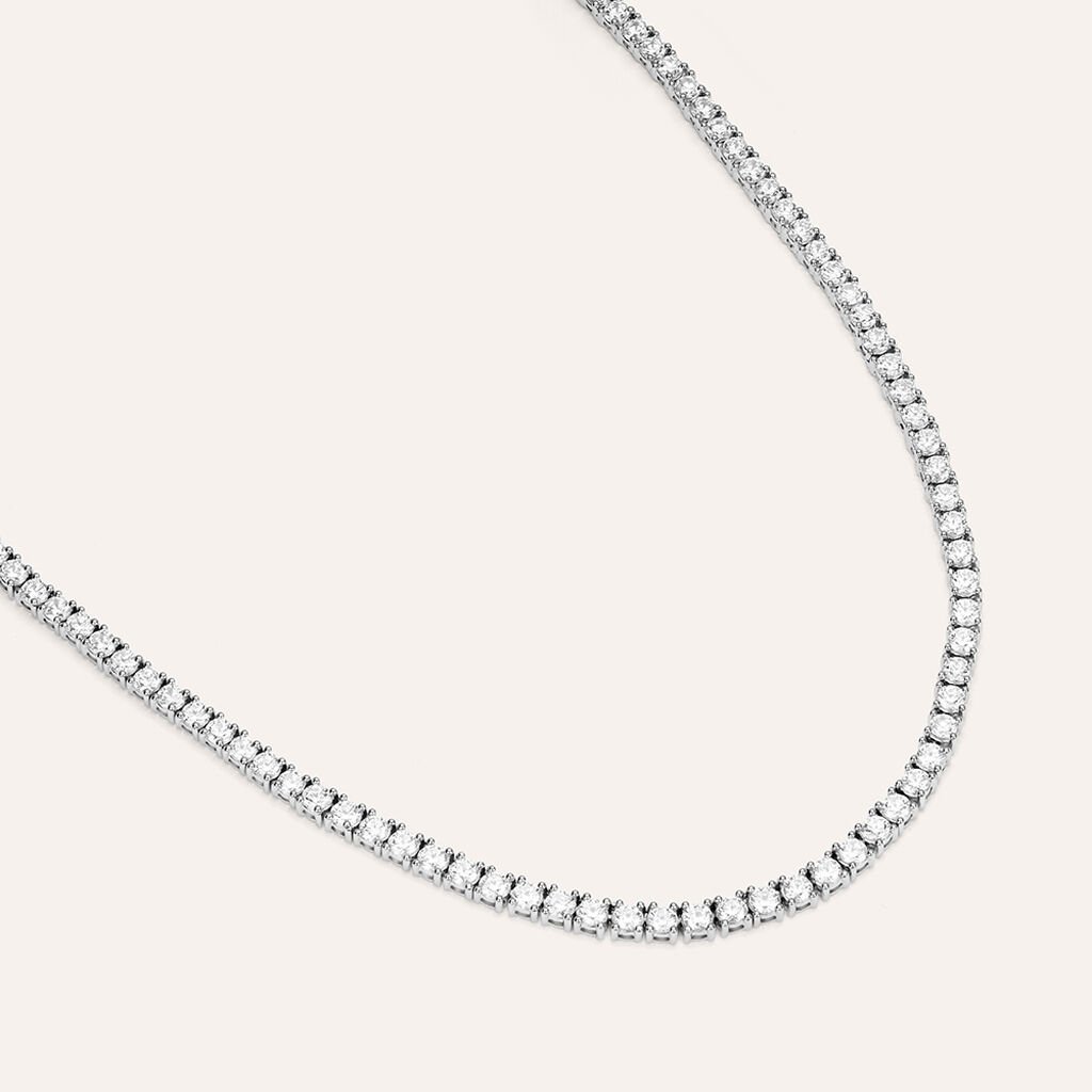 Collana Tennis Diamade Oro Bianco Diamante Lab-Grown