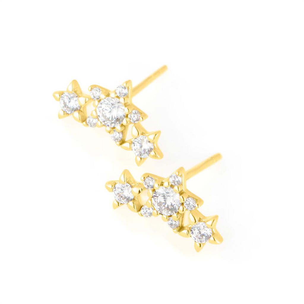 Orecchini Lobo Bon Ton Oro Giallo Cubic Zirconia