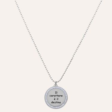 Collana in acciaio e strass