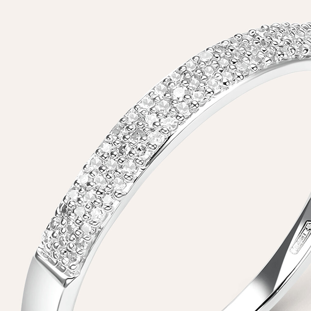 Anello Fascia Sophia Oro Bianco Diamante - Anelli con Pietre Donna | Stroili