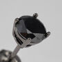Mono Orecchino Lobo Punto Luce Gentleman Argento Nero Cubic Zirconia