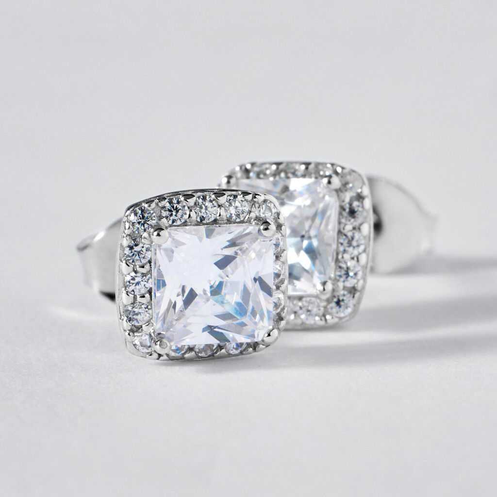 Orecchini Lobo Silver Elegance Argento Rodiato Cubic Zirconia - Orecchini a Lobo Donna | Stroili