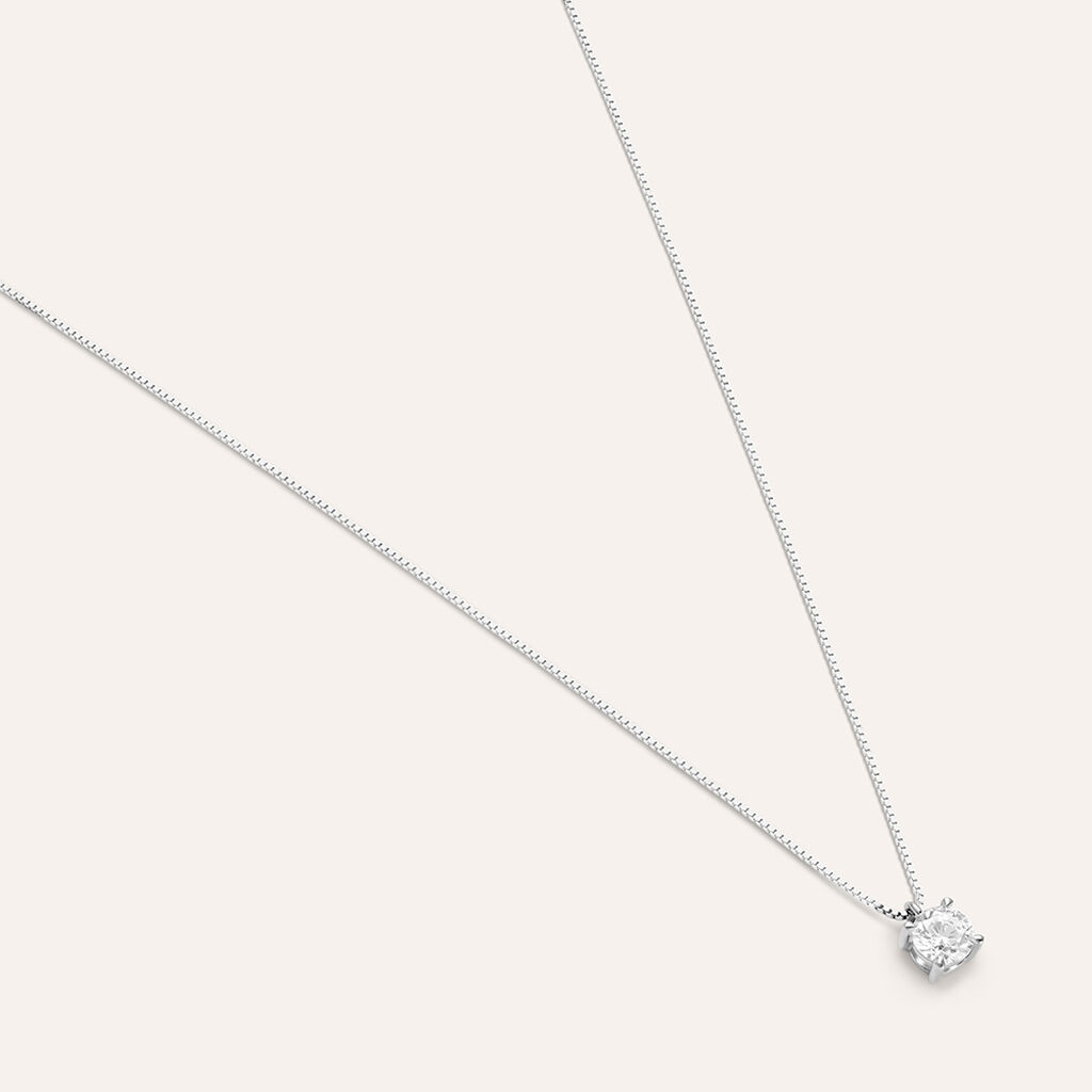 Collana Punto Luce Claire Oro Bianco Cubic Zirconia