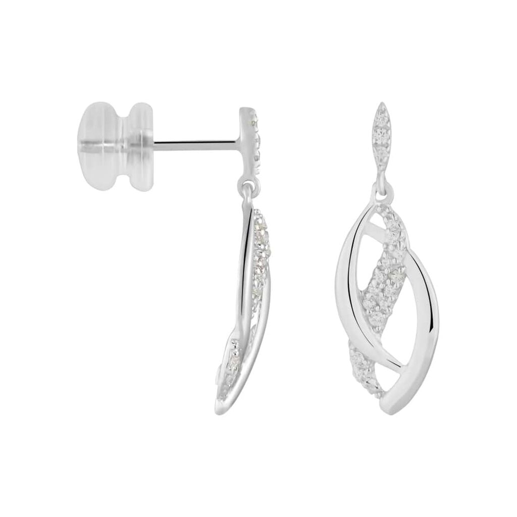 Orecchini Pendenti Claire Oro Bianco Cubic Zirconia - Orecchini Pendenti Donna | Stroili
