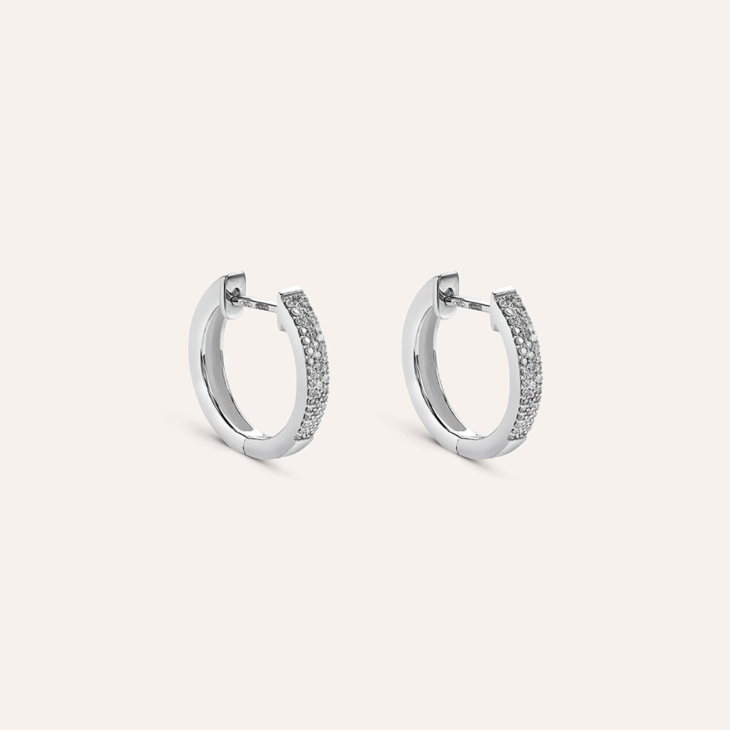 Orecchini A Cerchio Sophia Oro Bianco Diamante - Orecchini a Cerchio Donna | Stroili
