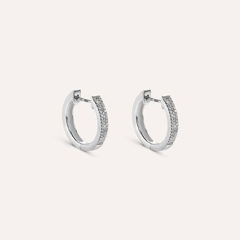 Orecchini A Cerchio Sophia Oro Bianco Diamante - Orecchini a Cerchio Donna | Stroili