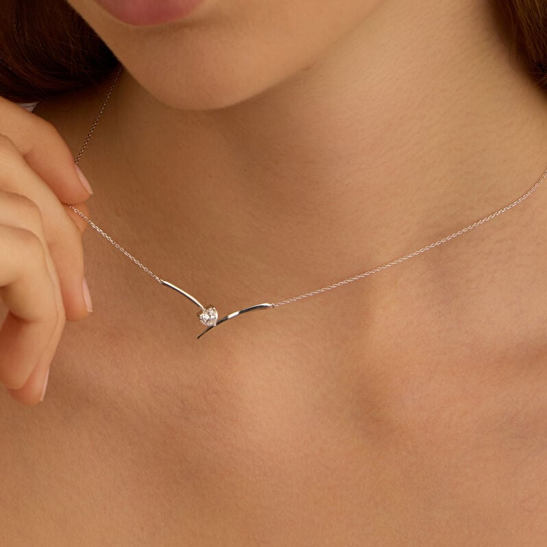 Collana Punto Luce Claire Oro Bianco Cubic Zirconia - Collane Punto Luce Donna | Stroili