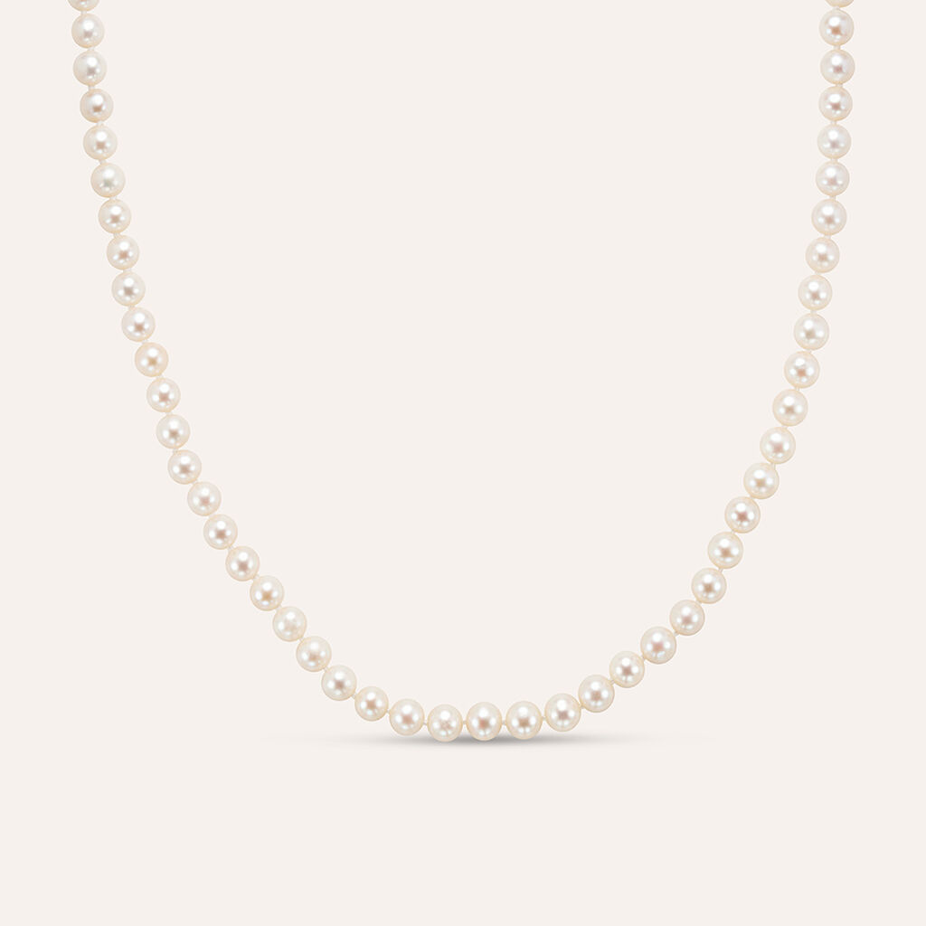 Collana Gabrielle Oro Bianco Perla D'Acqua Dolce