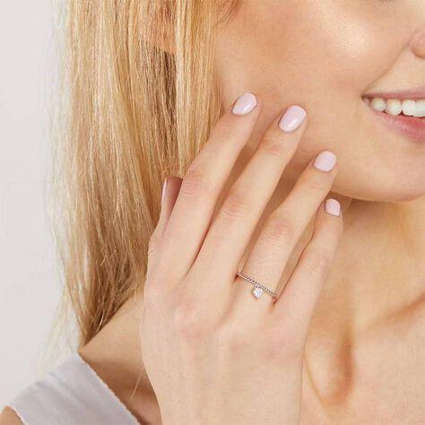 Anello Solitario Claire Oro Bianco Cubic Zirconia - Anelli con Ciondoli Donna | Stroili