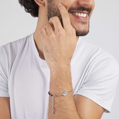 Bracciale Rosario Man Code Acciaio Onice - Bracciali con Rosario Uomo | Stroili