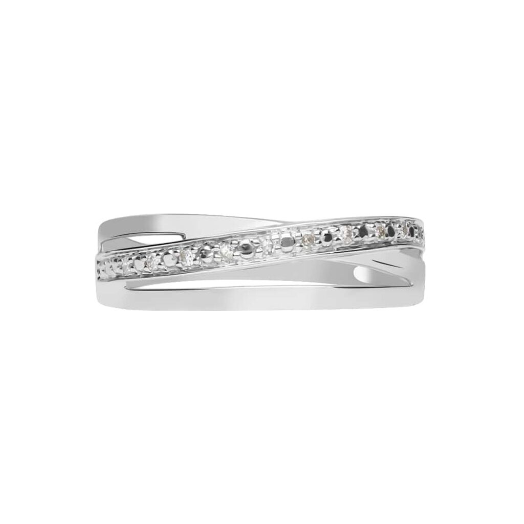 Anello Fascia Sophia Oro Bianco Diamante - Anelli a Fascia Larga Donna | Stroili