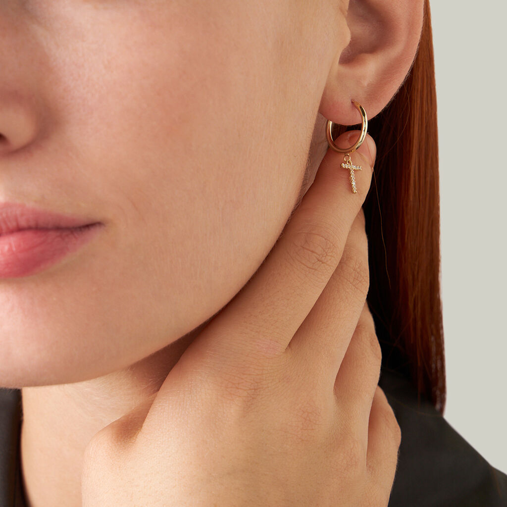 Mono Orecchino A Cerchio Toujours Oro Giallo Cubic Zirconia - Mono Orecchino Donna | Stroili