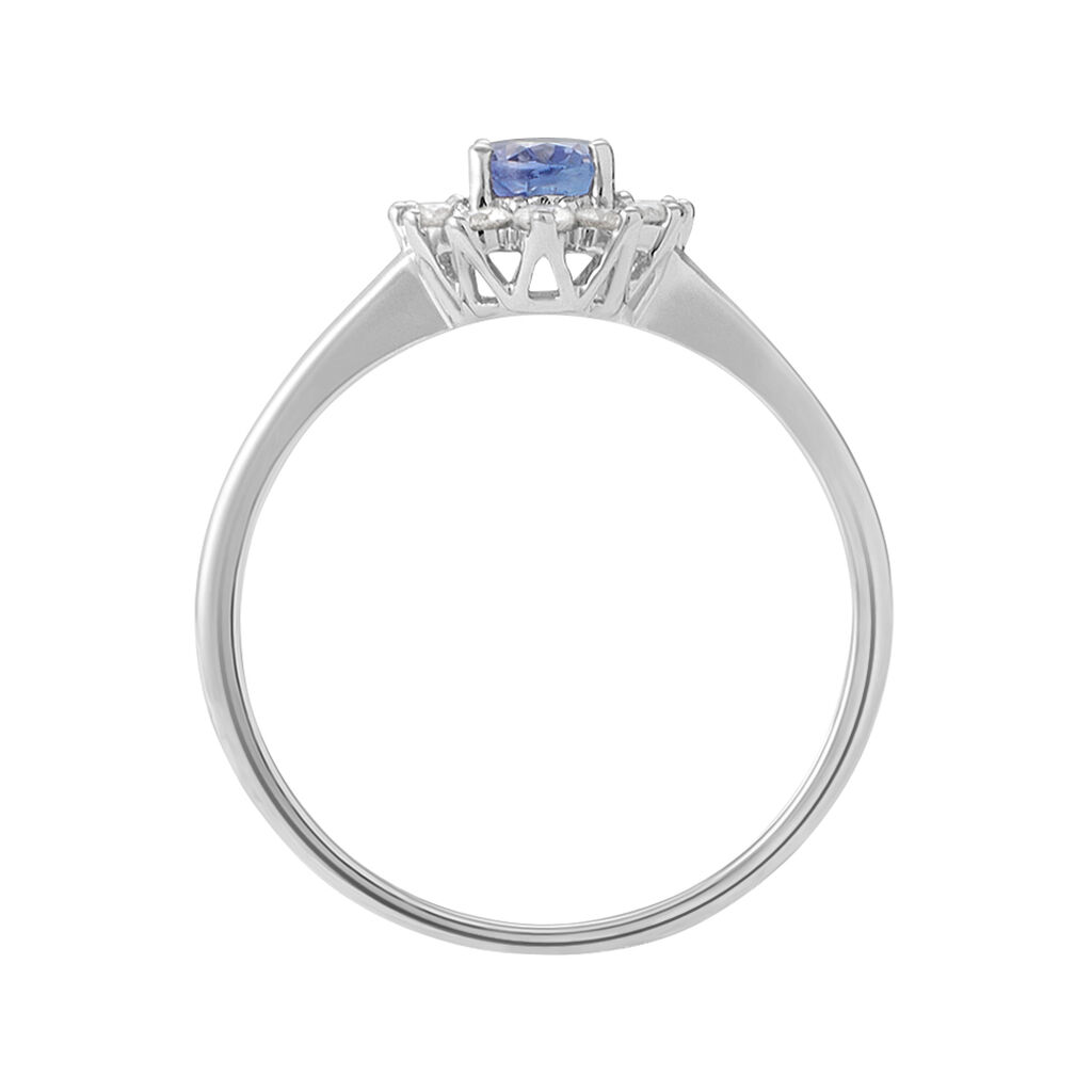 Anello Solitario Jasmine Oro Bianco Tanzanite Diamante - Anelli con Pietre Donna | Stroili