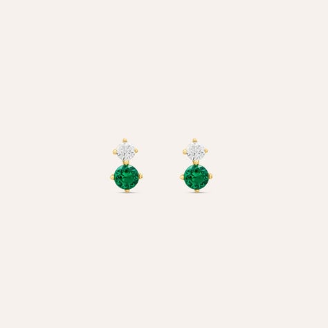 Orecchini Lobo Doppio Punto Luce Claire Oro Giallo Cubic Zirconia - Orecchini a Lobo Donna | Stroili